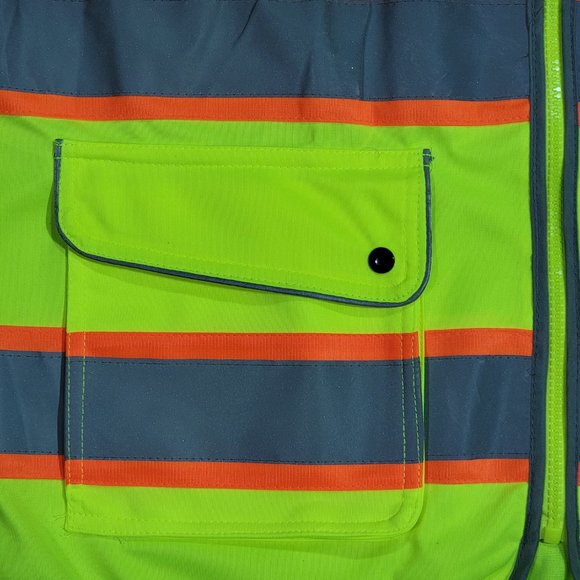 Safety Mens Reflective Vest Yellow ANSI/ISEA 107-2015 Size L - Picture 5 of 7